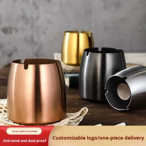 Cenicero de Acero Inoxidable Clásico Personalizable con Logotipo, Grueso, Sin Humo, Fácil de Limpiar, para Cigarros, para Hotel o Bar - Product Image 4