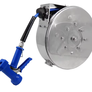 Enclosed Retractable Wall-<b>Mounted</b> Hose Reel Pull-Out <b>Spray</b> Modern High Pressure 5M/10M/13M Stainless Steel for Kitchen - Product Image 2