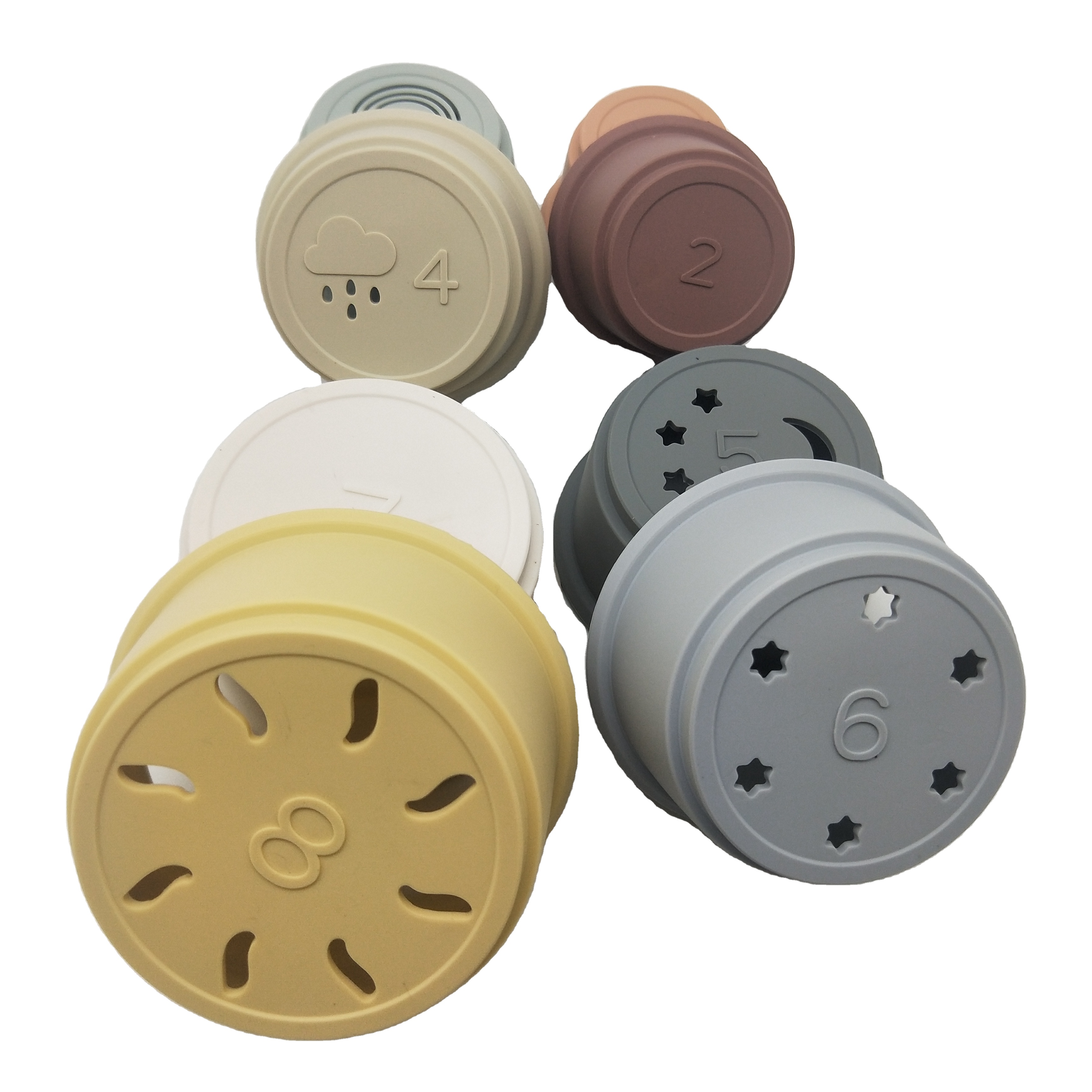 Для раннего развития детей развивать камер Мгновенной Печати Mini 8 шт. Матрешка чашки Силиконовые Детские стек чашки игрушки