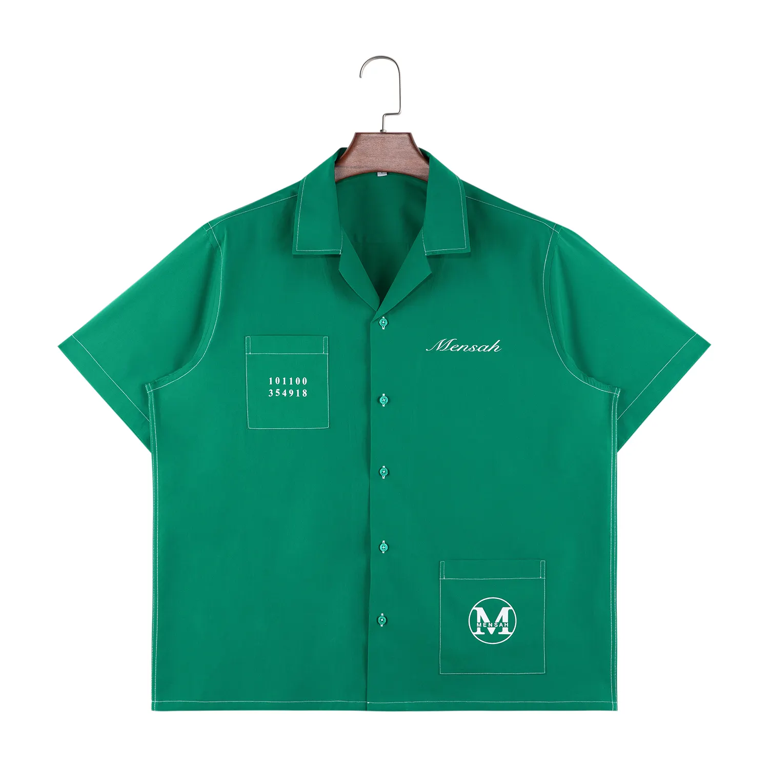 Customized Digital Printing Camp Collar Men Shirt, Summer Short Sleeve Button Up Shirt For Men