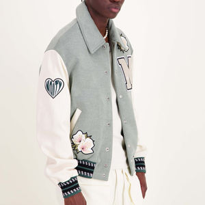 2025 nuevas chaquetas de hombre de estilo callejero personalizadas Varsity chaqueta fina de cuello alto de alta calidad para hombre en venta para invierno - Product Image 2