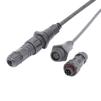 Conector de Datos para Panel de Luces, Conector de 5 Pines M16 Macho-Hembra, Conector de Plástico en Línea, Conector LED PCB IP67