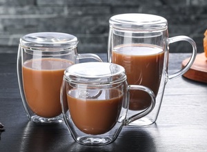 Ly Uống Trà Hai Lớp Chịu Nhiệt Phổ Biến Cốc Cà Phê Có Tay Cầm - Product Image 5