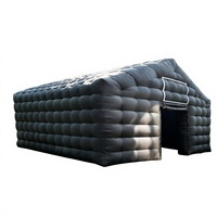 Tente Gonflable pour Camping 20x16.4x14 pieds Noire Club 2 Portes Zone Logo Tissu Oxford UPF 50+ pour Fêtes Mariages Location Jardin