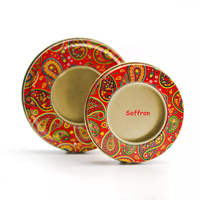 Boîtes en fer blanc rouges personnalisables en gros pour l'emballage de safran et de bonbons, avec couvercle amovible, finition thermolaquée, tailles 1g-10g
