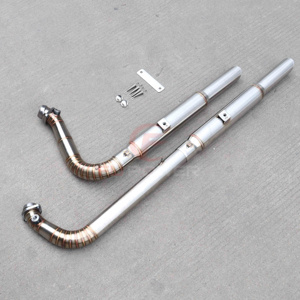 Pour moteur Harley EVO 1986-2025 |   Échappement personnalisé 2-into-2 <span class=keywords><strong>à</strong></span> découpe oblique - Product Image 3