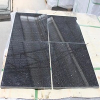 Tuiles en granit noir Galaxy poli à bon prix, taille personnalisable, pierre de granit entièrement naturelle