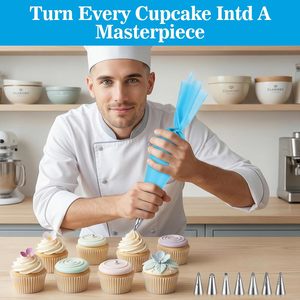 Kit de décoration de gâteaux coréens 9 pièces : douilles à pâtisserie, embouts floraux et coupleurs pour un design floral réaliste – Outils de pâtisserie - Product Image 6