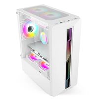 Boîtier d'ordinateur de bureau Light Encounter 3301 Micro ATX compact, refroidissement liquide 240, USB 3.0, panneau latéral transparent, pour jeux, blanc, noir, givré