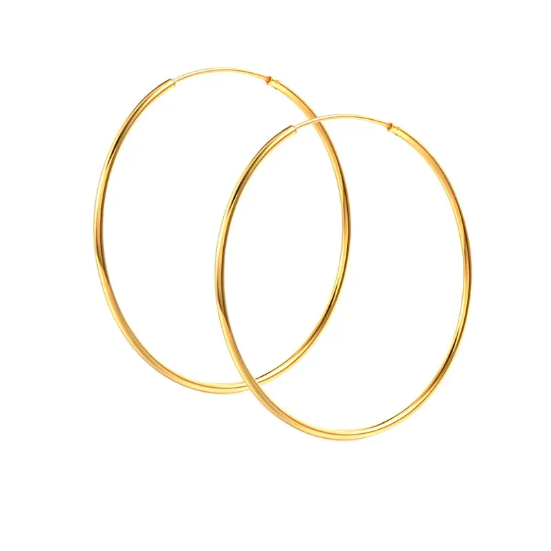 INS trendy large hoop 18k gold plated earrings sterling silver 925 hoops earrings