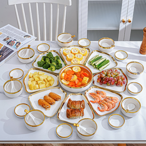 Set di stoviglie in ceramica di lusso <span class=keywords><strong>per</strong></span> cene di riunione stile classico capodanno ciotola <span class=keywords><strong>per</strong></span> <span class=keywords><strong>famiglie</strong></span> piatto popolare <span class=keywords><strong>per</strong></span> uso domestico - Product Image 5