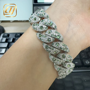 Pulsera de Lujo Estilo Cubano, Plata de Ley 925, Diamantes Moissanite VVS, 18MM, Cadena Cubana con Incrustaciones de Diamantes, Joyería Hip Hop - Product Image 3