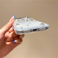 Coque de téléphone de luxe scintillante avec strass en cristal pour iPhone 18 17 Pro Max 16 15 14 13, étui de protection transparent en TPU et époxy