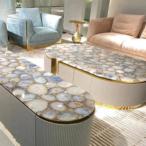 透明宝石テーブル表面ピンク天然アゲイトカウンターモダンバーカウンターカスタマイズ可能 - Product Image 6