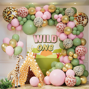 <span class=keywords><strong>Jungle</strong></span> Balloon Set Giraffe Tiger Stripe 4D Película de aluminio Globo Baby Shower Fiesta Decoración - Product Image 1