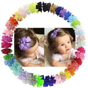 40 couleurs 11 cm stock prêt tissu coton de couleur unie nœuds de joie pour bandeau bébé joli nœud pour accessoires de cheveux H2