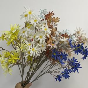 Casa decorativa <span class=keywords><strong>3</strong></span> forchette margherite di seta fiori artificiali <span class=keywords><strong>margherita</strong></span> per la festa di nozze decorazione in vaso per interni - Product Image 1