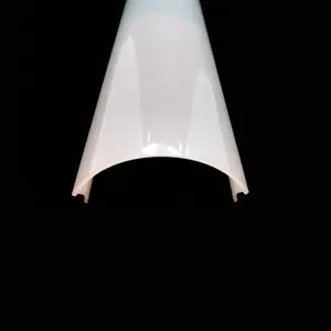 Penutup lampu plastik PC ekstrusi pabrik kustom bahan akrilik bulat desain industri Modern untuk lampu LED