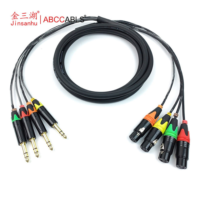 ABCCABLS 4-Channel 1/4" TRS to XLR Snake Audio Cable Oxygen-Free Copper Conductor PVC Jacket-Shielded Balanced Extension Cable