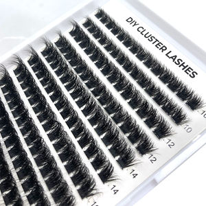 Pestañas Postizas Personalizadas con Logotipo, Estilo <span class=keywords><strong>Manga</strong></span>, Gruesas y Largas, de 12-25 mm, 300D, con Puntas, Venta al Por Mayor, Marca Privada - Product Image 2