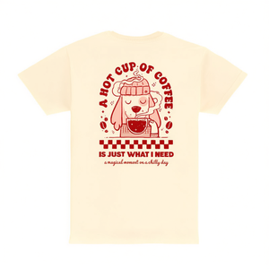 Magical Moment Coffee Dog - Camiseta unisex para adultos con cuello redondo, ropa informal - Product Image 2