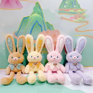 Fun <b>Pull</b> Bunny Cute Plush Toy Pendant <b>Pull</b> Ear Rabbit Keychain Pendant Bag Pendant Decoration - Product Image 1