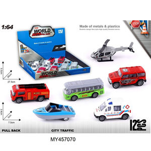 Voitures miniatures en alliage moulé sous pression à l'échelle 1:64, jouets de camions d'ingénierie miniatures, excavatrice, camion de pompiers, avion, bateau, <span class=keywords><strong>bus</strong></span>, hélicoptère pour enfants - Product Image 5