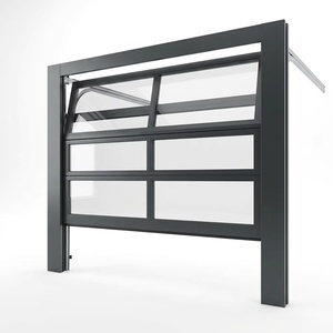 <span class=keywords><strong>Porte</strong></span> <span class=keywords><strong>de</strong></span> <span class=keywords><strong>garage</strong></span> <span class=keywords><strong>sectionnelle</strong></span> en verre givré avec cadre noir, commande intelligente par application WiFi, assistant vocal, <span class=keywords><strong>pour</strong></span> villa moderne résidentielle - Product Image 4