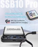 Chargeur sans fil magnétique haute capacité 25W 30W et batterie externe avec entrée Type-C/USB, charge rapide, batterie Li-polymère 10000mAh, câble