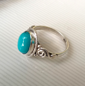 Bague en argent Sterling 925 avec pierres précieuses turquoises, nouvel arrivage, bague de haute qualité, cadeau pour elle - Product Image 4