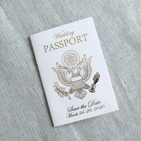 Papier blanc imprimé personnalisé avec feuille d'or de luxe 4 pages DIY carte de passeport Invitations de mariage artisanat en papier fait à la main