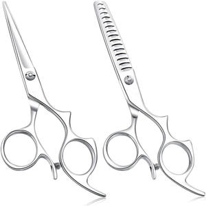 Ciseaux professionnels pour la coupe des cheveux, en acier inoxydable, tête droite, manche long, ciseaux de salon de beauté, outils de coupe de précision de 6 pouces - Product Image 1