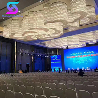 Lustre LED moderne de luxe pour grand hall d'hôtel, base en fer IP65, cristal avec CRI 95, garantie 5 ans, efficacité 110 Lm/W