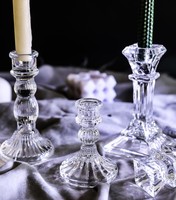 Nordic Elegant Style Kristallglas Taper Kerzenhalter Benutzer definiertes Logo Votiv behälter Langlebige Laterne Glas Kerze Dekorationen