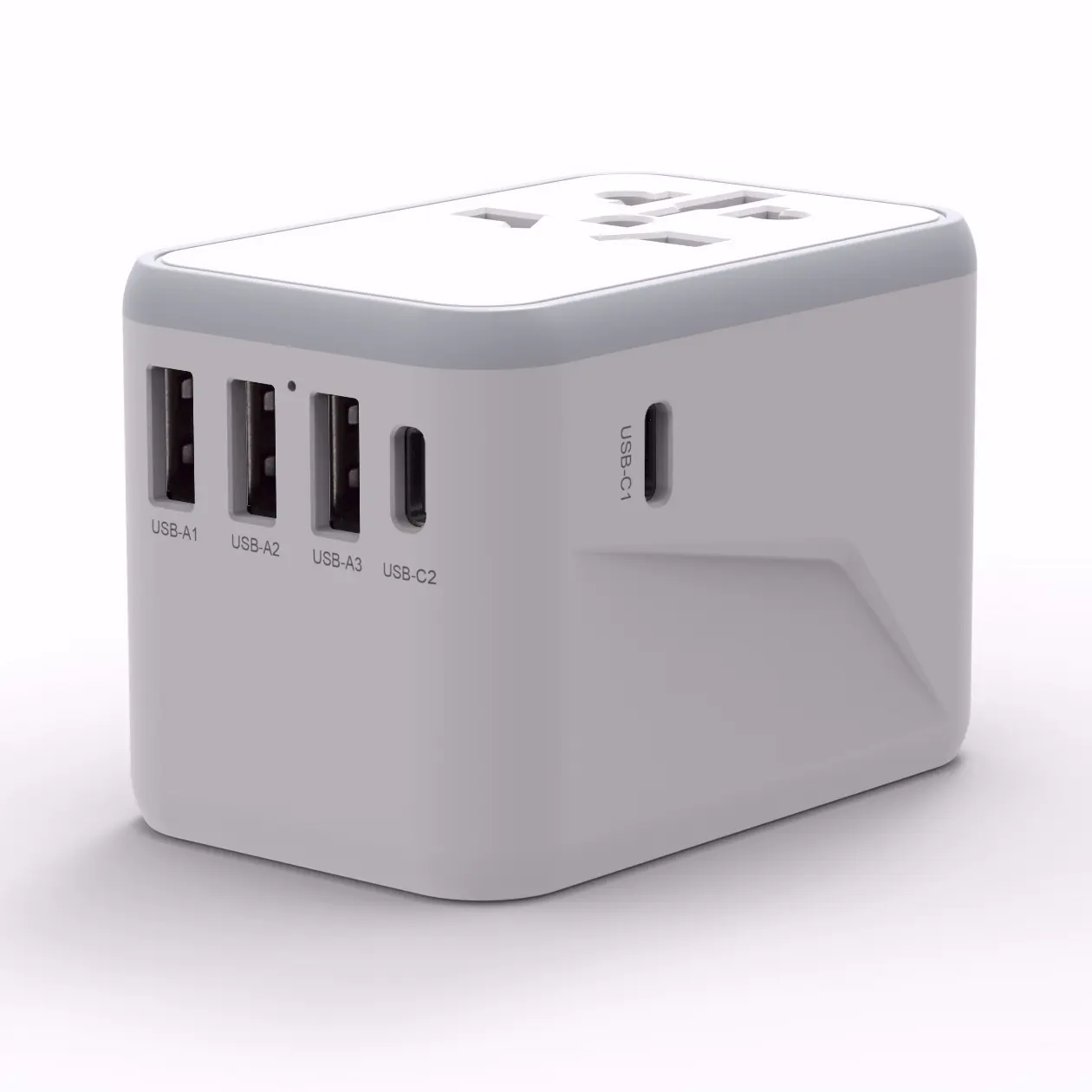 IEC60884 CE ROHS FCC universal adaptor OEM ODM charger usb wall socket plug travel adapter with PD 45watts