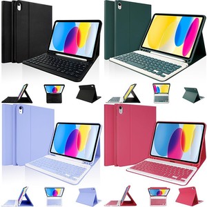 Étui clavier sans fil pour iPad 10e et 11e génération, housse de tablette en cuir PU avec support stylet intégré et béquille pliable - Product Image 2