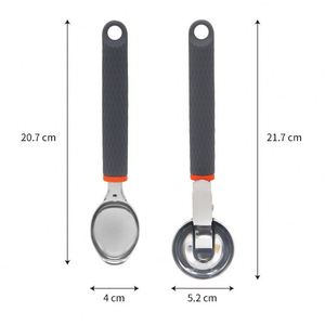 Cuillère à glace Hyri 2024, qualité alimentaire, avec poignée en silicone confortable, en acier inoxydable, pour congélateur - Product Image 3