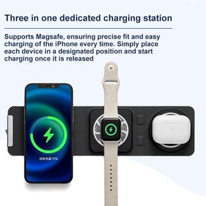 Cargador Inalámbrico Magnético 3 en 1 Plegable, Compatible con Teléfono, Reloj y Auriculares, con Banco de Energía y <span class=keywords><strong>Carga</strong></span> Rápida de 15W para Uso en Exteriores - Product Image 5