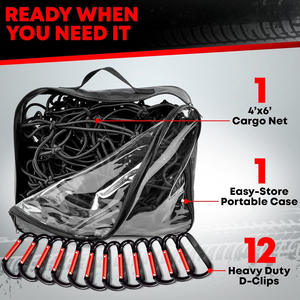 ตาข่ายคลุมสัมภาระในรถยนต์ Wantu ขนาด 120 ซม. x 180 ซม. ตาข่ายรัดสัมภาระแบบปรับได้สำหรับท้ายรถบรรทุก สำหรับจัดเก็บสัมภาระในการเดินทาง - Product Image 5