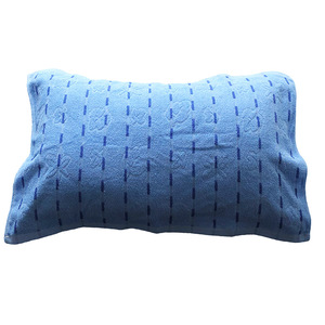 ปลอกหมอนนักเรียนผ้าฝ้ายแท้ 46x76 ซม. สีฟ้า ลายแจ็คการ์ด ระบายอากาศได้ดี ปลอกหมอนสำหรับหอพักฝึกทหาร รับสกรีนโลโก้ - Product Image 4