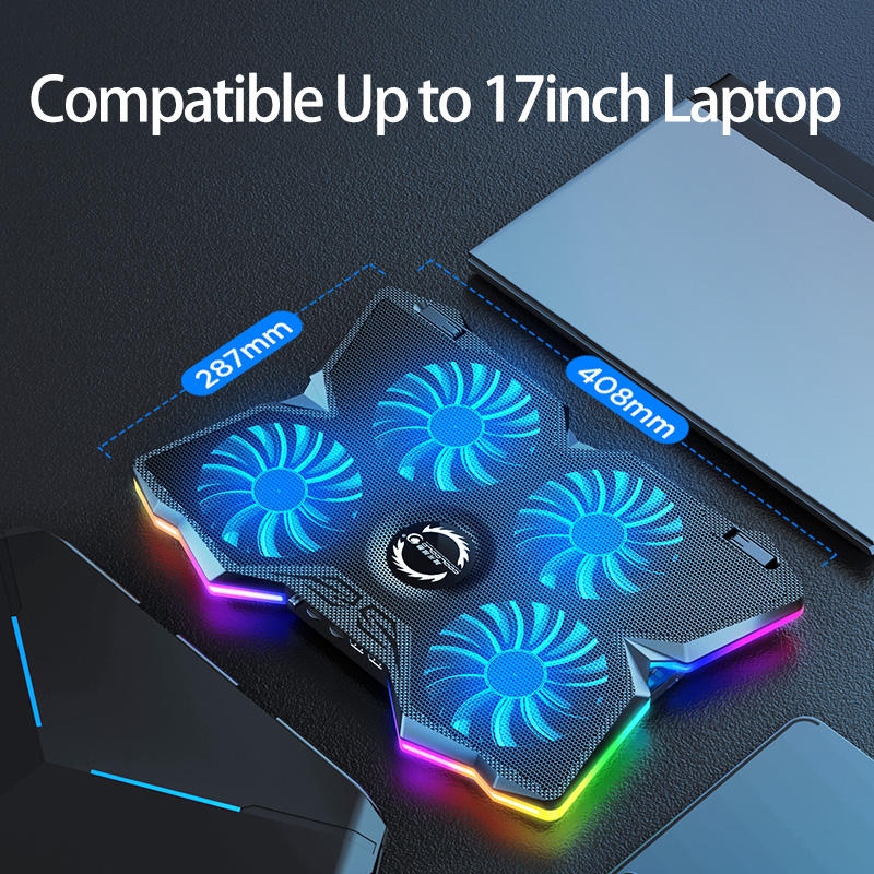 ORANGLES RGB USB Laptop Cooling Pad | Adjustable Stand with 6-8 Quiet Fans, Gaming Notebook Cooler for 15.6"-17" Laptops, Ergonomic Base (Kuwait) - detailed closeup view - illustrating benefits - Image 3 of 6 | created for all | Shop RGB USB Laptop Cooling Pad | Adjustable Stand with 6-8 Quiet Fans, Gaming Notebook Cooler for 15.6"-17" Laptops, Ergonomic Base (Kuwait) North Carolina | Free Shipping ORANGLES