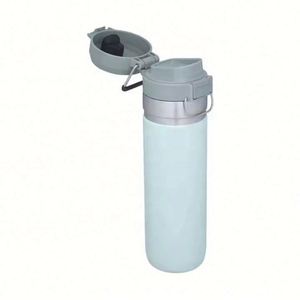 Bouteille d'eau de sport en acier inoxydable à double paroi avec couvercle à ouverture rapide et poignée pliable en acier - Product Image 1