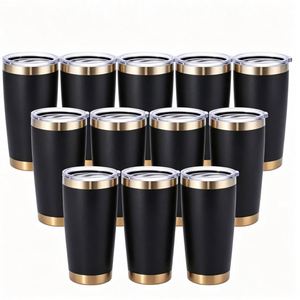 Gobelet isotherme de voyage en acier inoxydable de 20 oz avec revêtement laser plaqué or cuivré sous le dessus, idéal pour la gravure et la peinture en poudre - Product Image 1