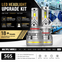 Lampu Depan LED Grosir Kustom G19W 200W 48000LM H4 H7 H8 9005 9006 6000K Sistem Pendingin Tabung Tembaga untuk Sedan Truk