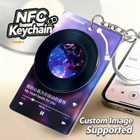 Porte-clés rotatif NFC en acrylique, lecteur de musique personnalisé, pendentif, breloque de sac, plaque Spotify, ornement de sac à dos, anneau porte-clés