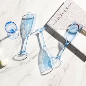 Unbreakable Acrylic Champagne Flutes Light Blue Tinted Plastic Wine <b>Glasses</b> Reusable Toasting Cups for Beach Wedding 16 Pack - Product Image 1