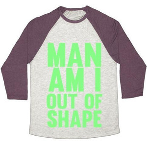Maglietta da baseball unisex Tri-Blend Man Am I Out of Shape - Product Image 4