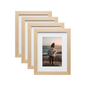 Natural Wood 6x8 Inch Picture <b>Frames</b> Eco-Friendly Plastic Plexiglass Tabletop Wall <b>Mounting</b> Display for Home Office Decoration - Product Image 4