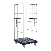 Chariot de manutention à palettes à 2 portes latérales en acier inoxydable avec base en plastique, cadre en Z, capacité de charge de 350 kg, OEM disponible