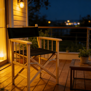 Chaise de Réalisateur Pliante en Bois Légère avec Logo Personnalisé, Idéale pour les Sorties Familiales, les Pique-niques au Parc et le Camping en Plein Air - Product Image 1